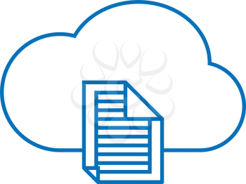 simple thin line cloud file storage icon