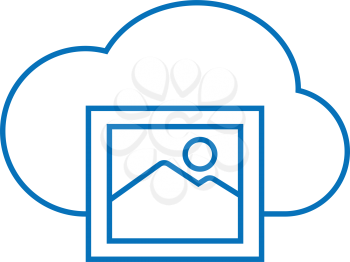 simple thin line cloud photo storage icon