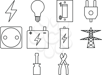 simple thin line electric icon vector