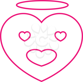 simple thin line angel heart icon vector