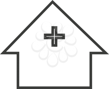 simple thin line hospital icon vector
