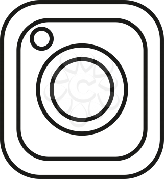 simple thin line instagram icon vector