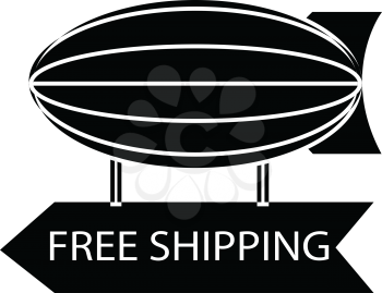 simple flat black free shipping rocket icon vector