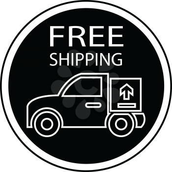 simple flat black free shipping logo icon vector