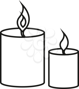 simple thin line two candle icon vector
