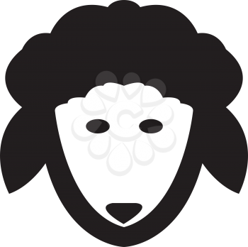 Simple flat black sheep icon vector