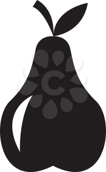 Simple flat black pear icon vector