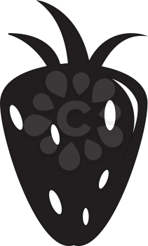 Simple flat black stawberry icon vector