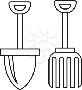 Simple thin line farming tools icon vector