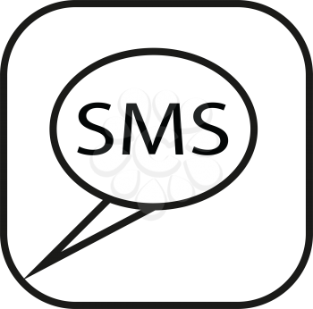 Simple thin line sms sign icon vector