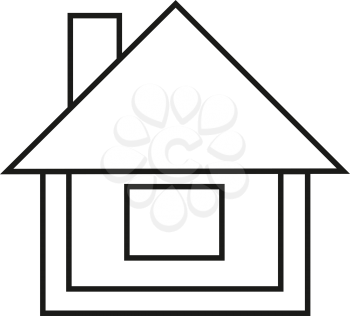 Simple thin line house icon vector