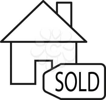 Simple thin line sold house icon vector