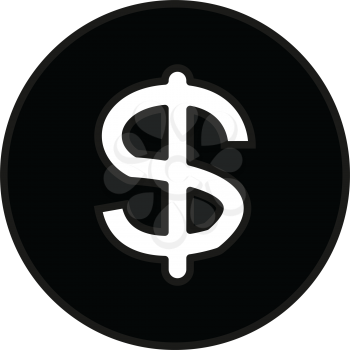 Simple flat black money icon vector