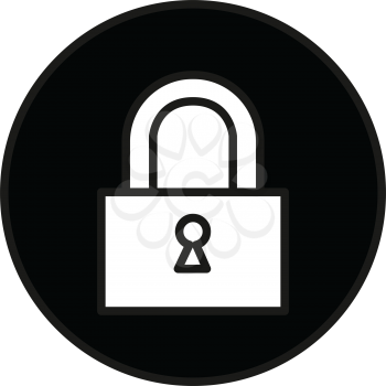 Simple flat black padlock icon vector