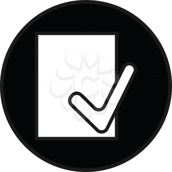Simple flat black checked file sign icon vector