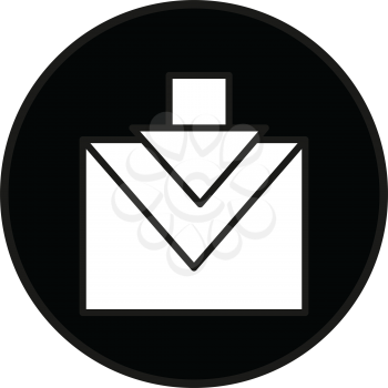 Simple flat black incoming message icon vector