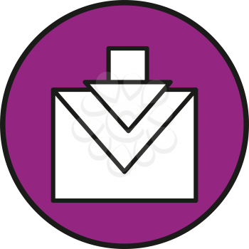 Simple flat color incoming message icon vector
