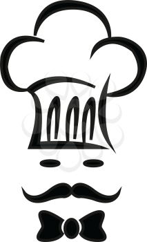 Simple flat black chef icon vector