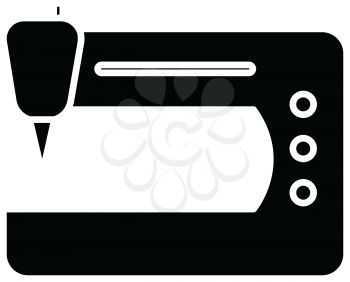 Simple flat black sewing machine icon vector