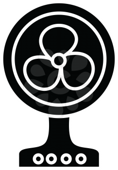 Simple flat black fan icon vector