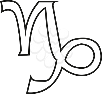 Simple thin line capricorn sign icon vector