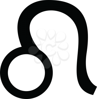 Simple flat black leo sign icon vector