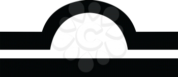 Simple flat black libra sign icon vector

