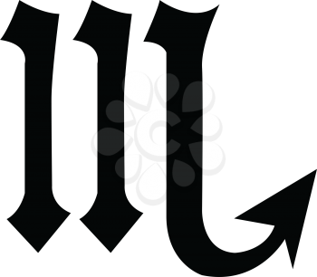 Simple flat black scorpio sign icon vector