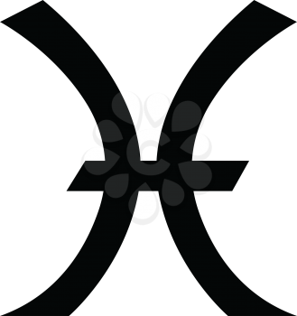 Simple flat black pisces sign icon vector