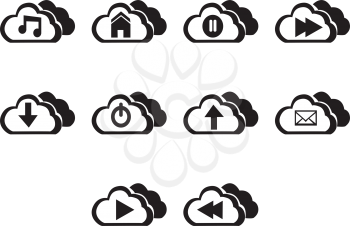 collection of cloud computing icon vector