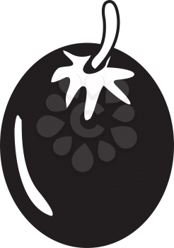 Simple flat black tomato icon vector