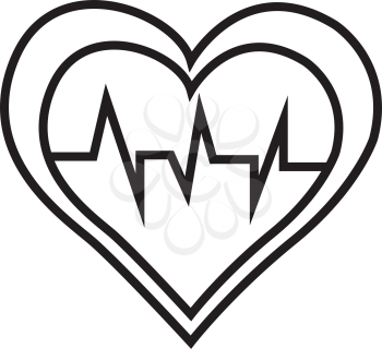 Simple thin line heart icon vector