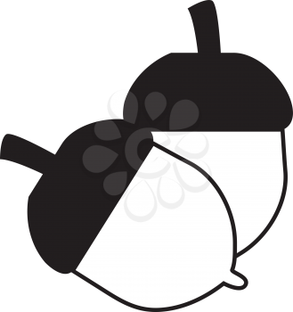 Simple flat black walnuts icon vector
