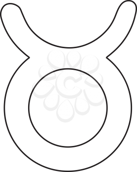Simple thin line taurus sign icon vector