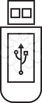 Simple thin line flashdisk icon vector