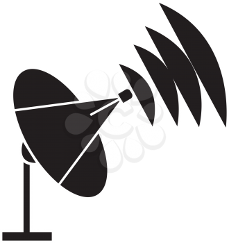 Simple flat black antenna icon vector