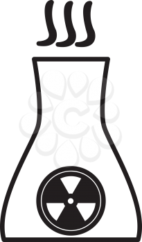 Simple thin line nuclear reactor icon vector