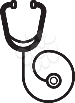 Simple thin line stethoscope icon vector