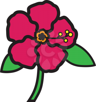 Simple flat color flower icon vector