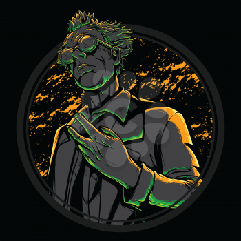 High detailed mad scientist illustration vector