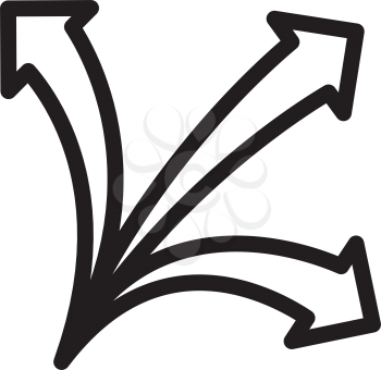 Simple thin line arrow icon vector
