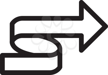 Simple thin line arrow icon vector