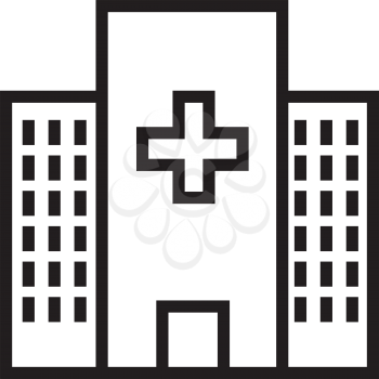 Simple thin line hospital icon vector