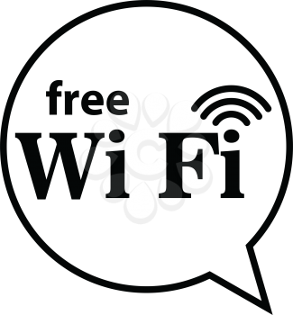 Simple thin line free wifi icon vector