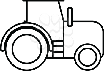 Simple thin line tractor icon vector