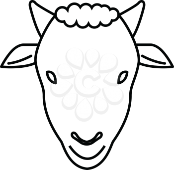 Simple thin line sheep icon vector