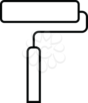 Simple thin line paint roller icon vector
