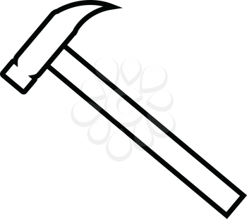 Simple thin line hammer icon vector