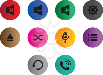 Collection of button icon vector