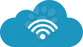 Simple thin line cloud wifi icon vector